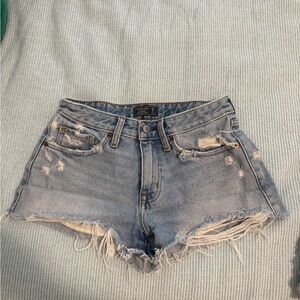 Abercrombie & Fitch Light Blue Distressed Jean Shorts